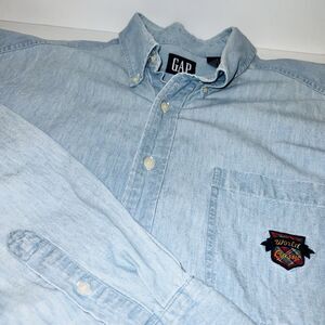 Gap Vintage Men’s Denim Long Sleeve Classic 90’s Preppy Button Down Shirt XL